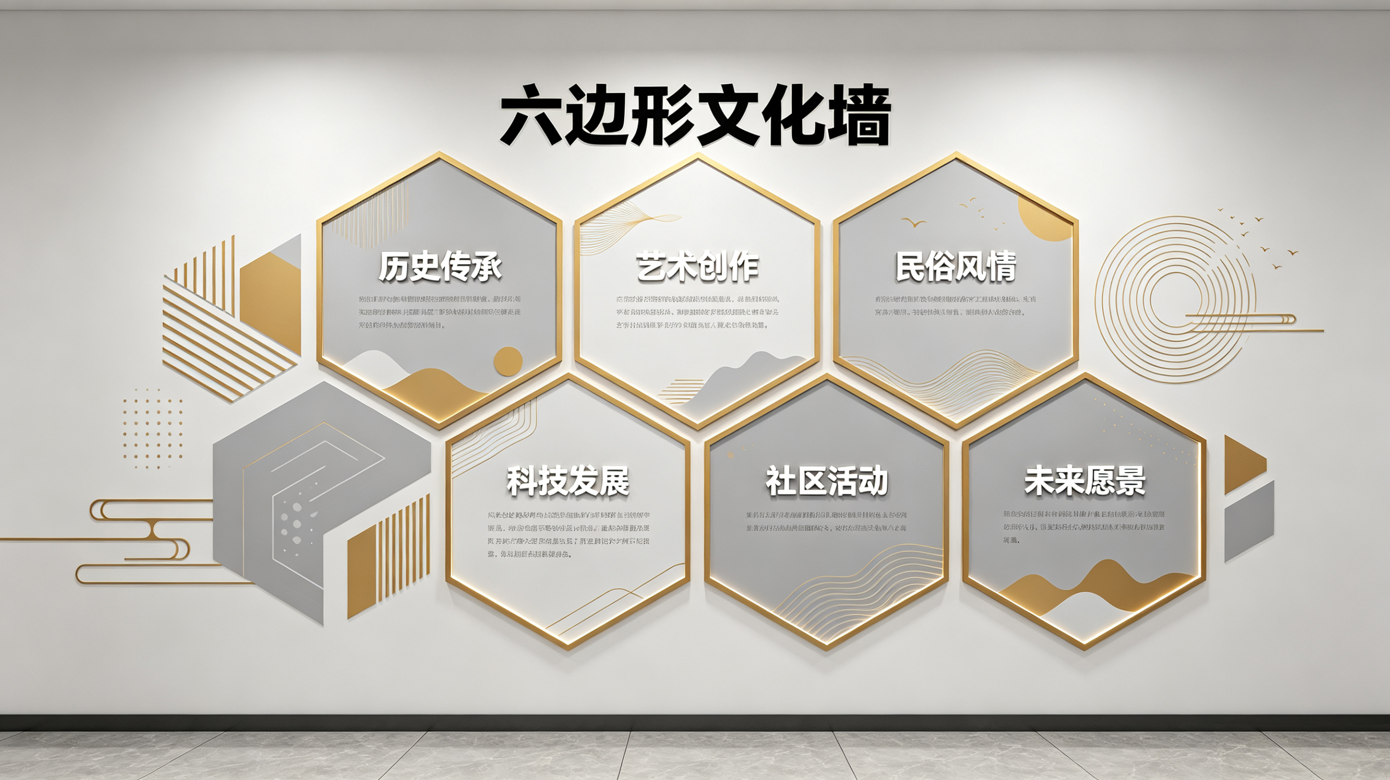 南京企业文化墙 | 六边形信息美学